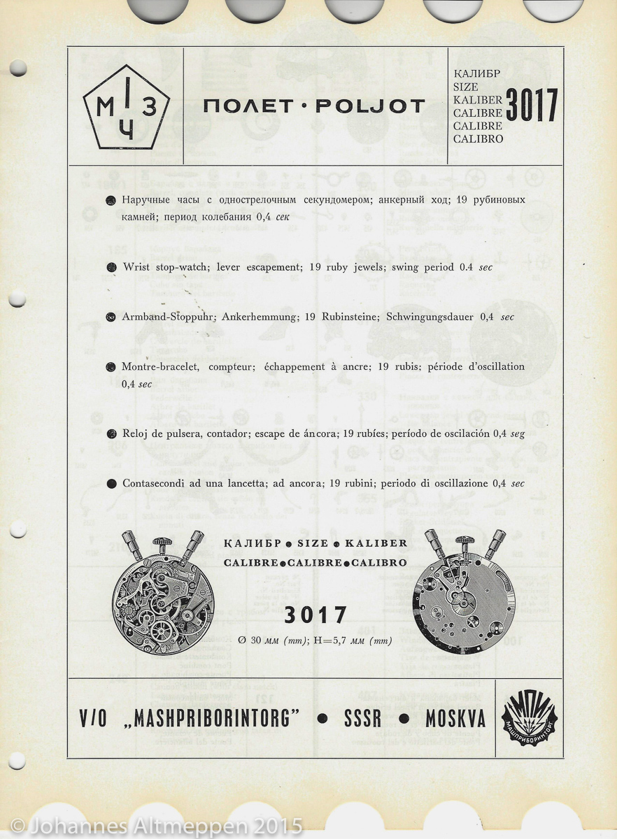Stueckliste der Ersatzteile fuer Uhren 1a