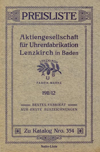 Lenzkirch 1911 Preisliste