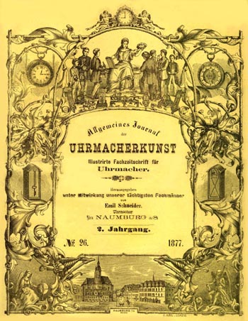 Allgemeines Journal der Uhrmacherkunst 1877 Titelblatt